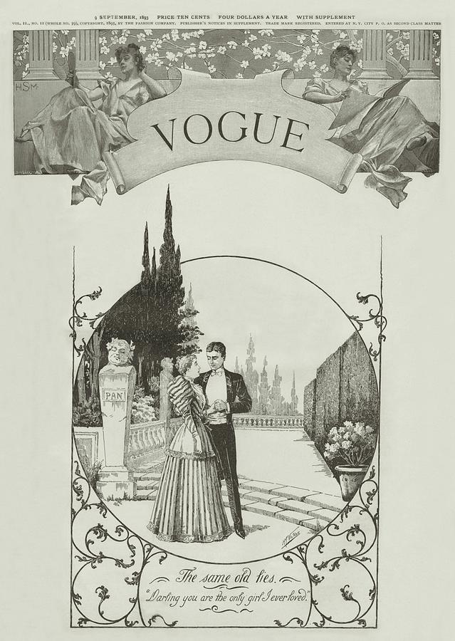 A Vintage Vogue Magazine Cover Of A Couple Photograph by Harry McVickar