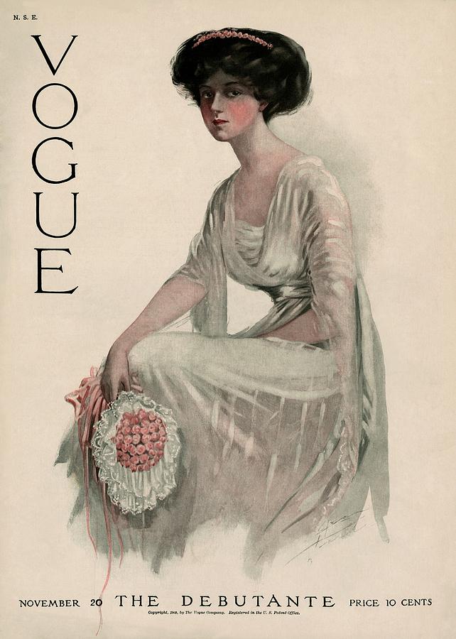 A Vintage Vogue Magazine Cover Of A Woman Photograph by Jean Parke