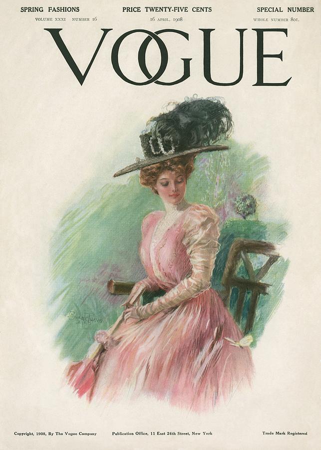 A Vintage Vogue Magazine Cover Of A Woman Photograph by Stuart Travis