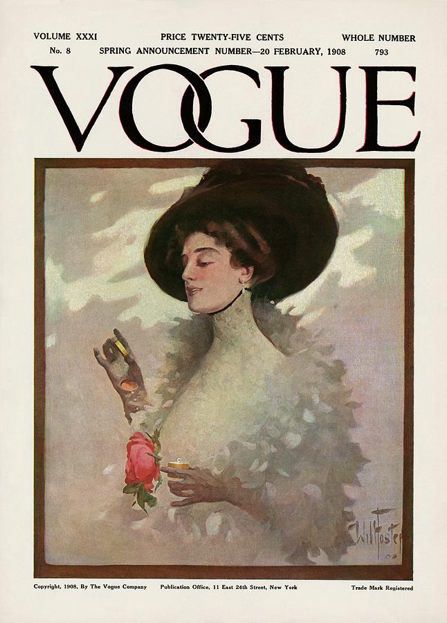A Vintage Vogue Magazine Cover Of A Woman Photograph by Will Foster