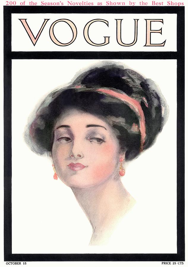 A Vintage Vogue Magazine Cover Of A Young Woman Photograph by Helen Dryden