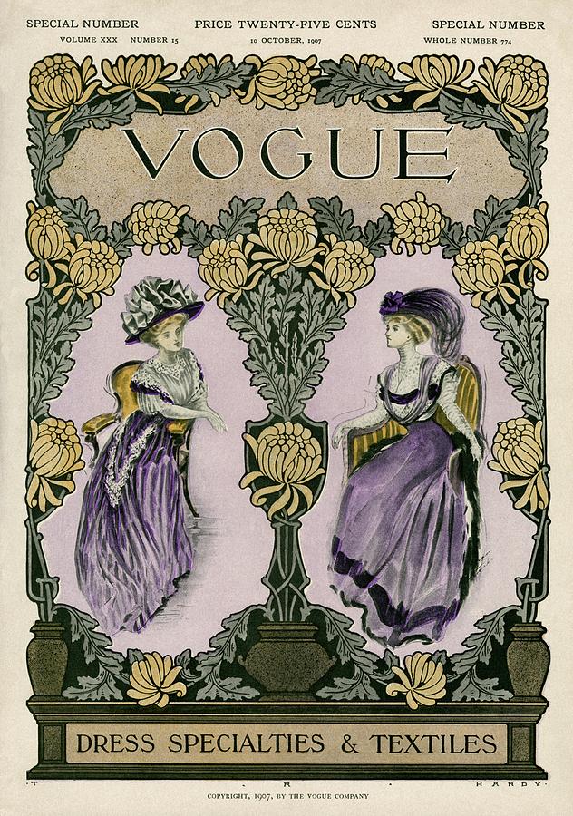 A Vintage Vogue Magazine Cover Of Two Women Photograph by Jean Parke