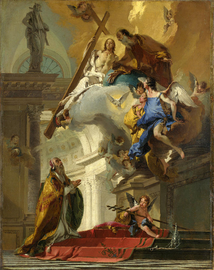 Giovanni Battista Tiepolo Painting - A Vision of the Trinity by Giovanni Battista Tiepolo