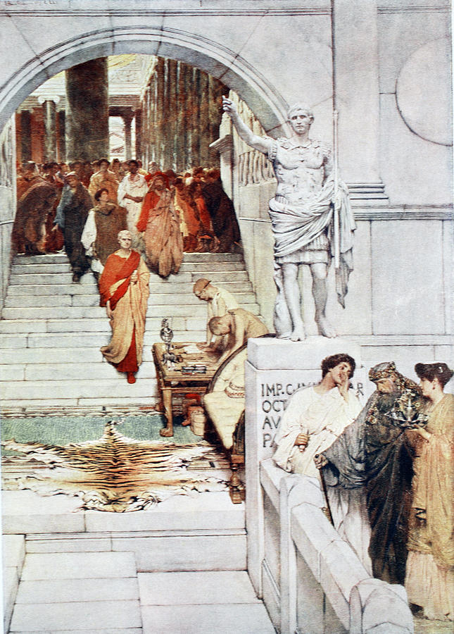 A Visit Of Agrippa To Augustus Drawing by Lawrence Alma-Tadema