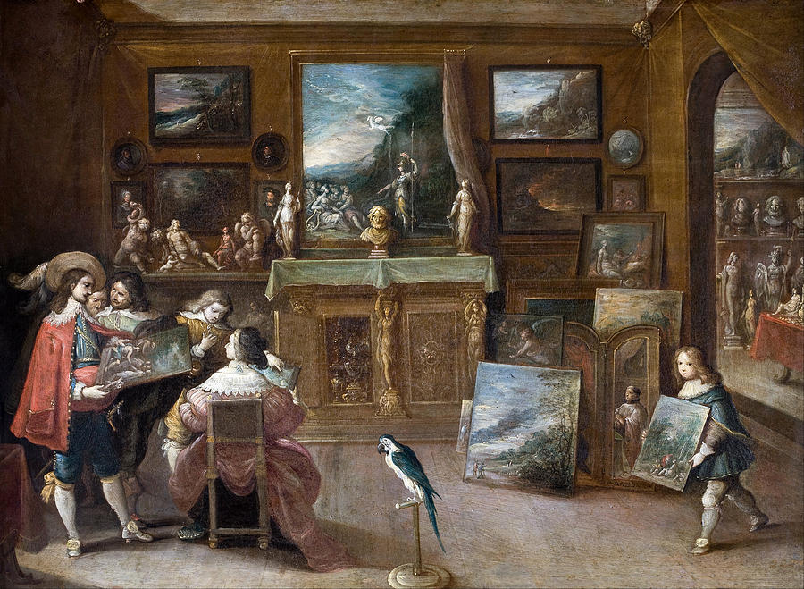 A visit to the Art Dealer Painting by Frans Francken the Younger