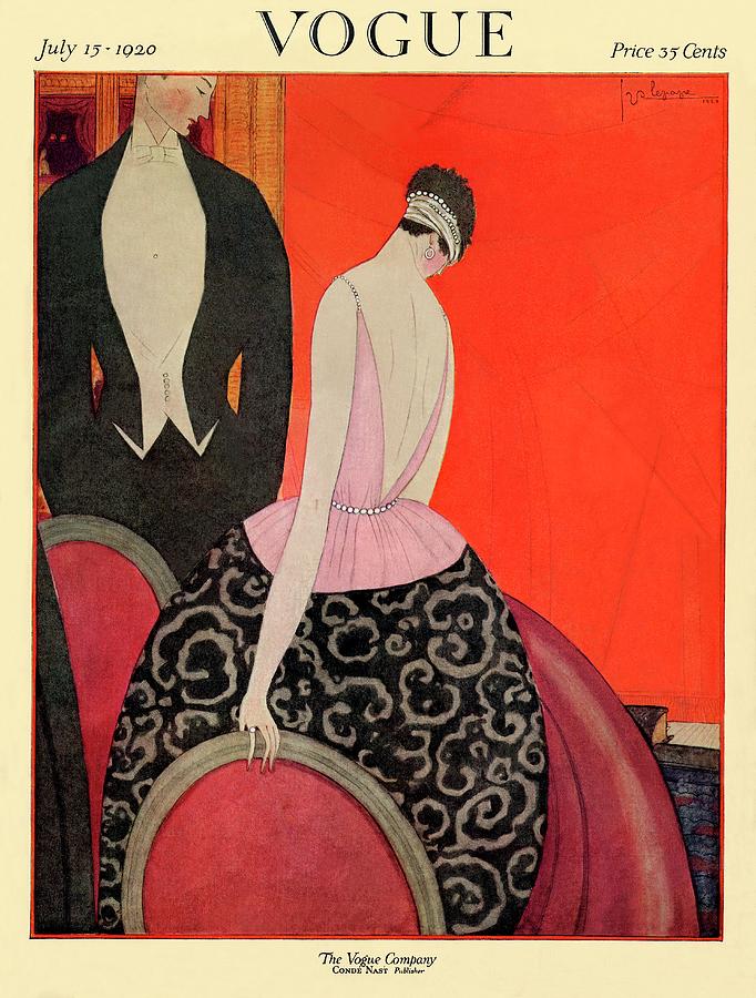A Vogue Cover Of A Couple In Formalwear by Georges Lepape