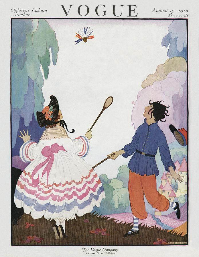 A Vogue Cover Of Children Playing Badminton Photograph by Helen Dryden