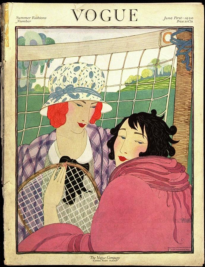 A Vogue Cover Of Women Playing Badminton Photograph by Helen Dryden