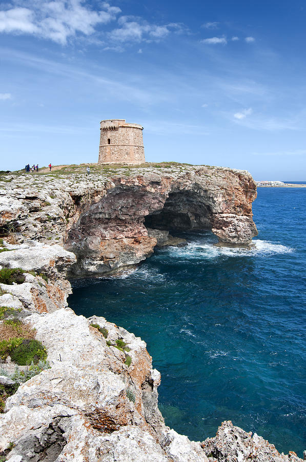 XVIII Defensive tower in Alcafar Minorca - A walk about cliffs Photograph by Pedro Cardona Llambias