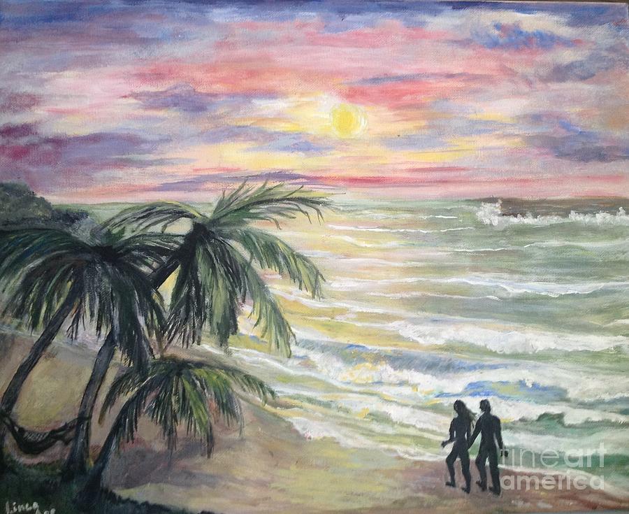Sunset Painting - Memories of hawaii by Linea App