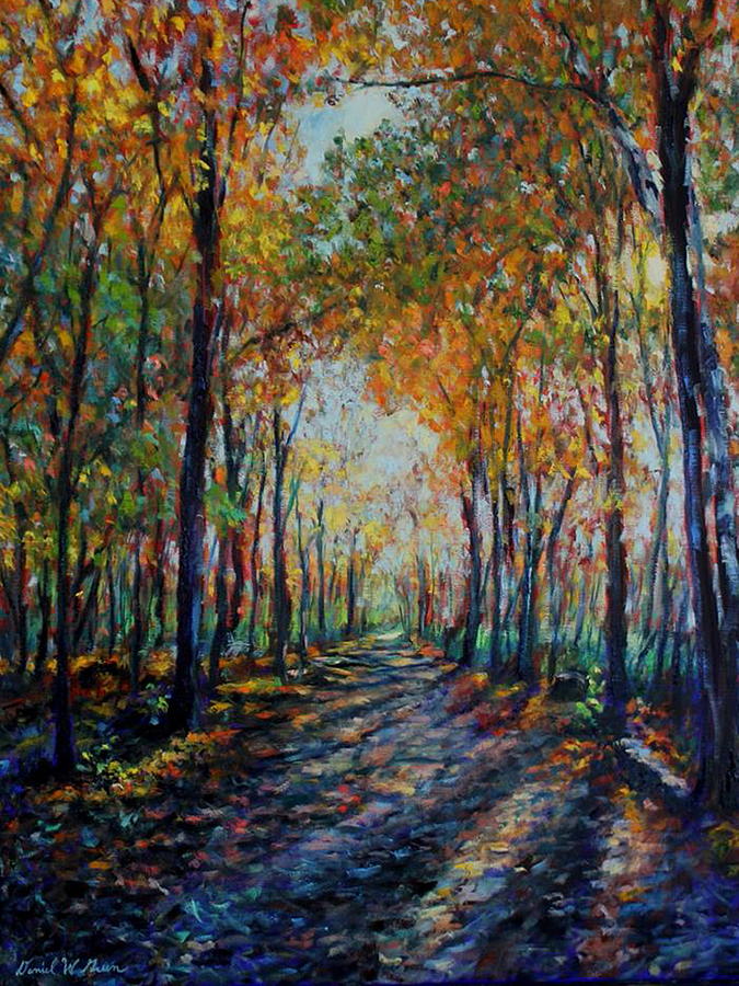A walk in Autumn Painting by Daniel W Green