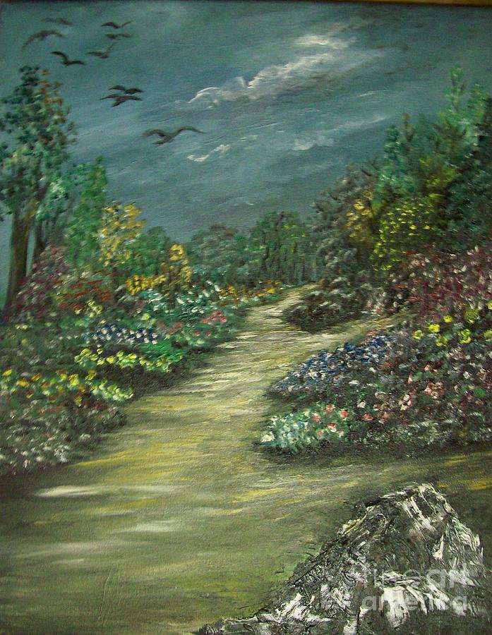 Flower Painting - A Walk in the Garden by Rhonda Lee