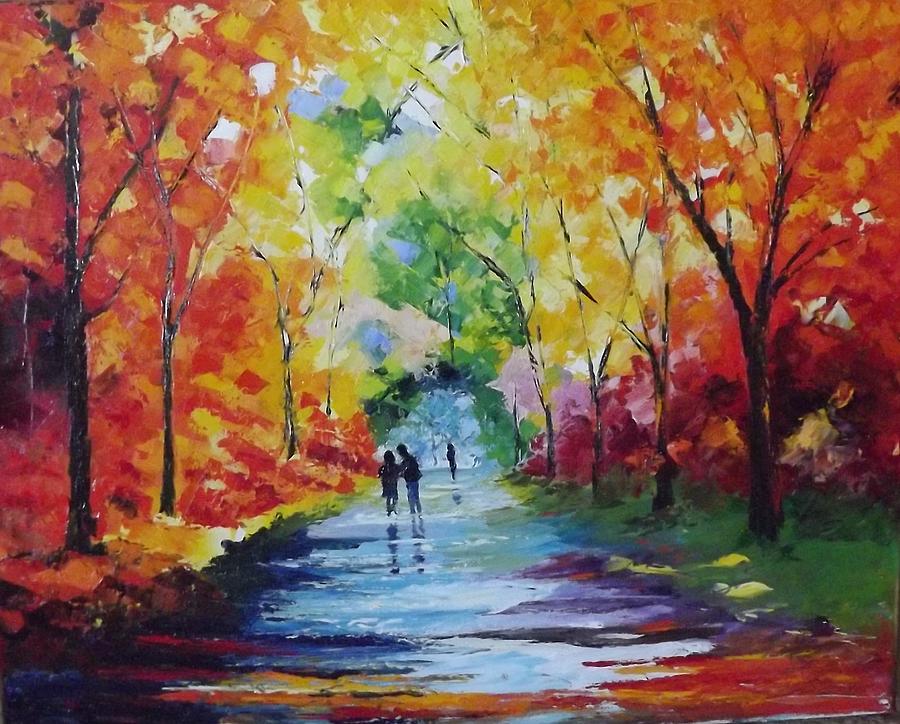 A walk in the Park Painting by Valerie Curtiss - Fine Art America