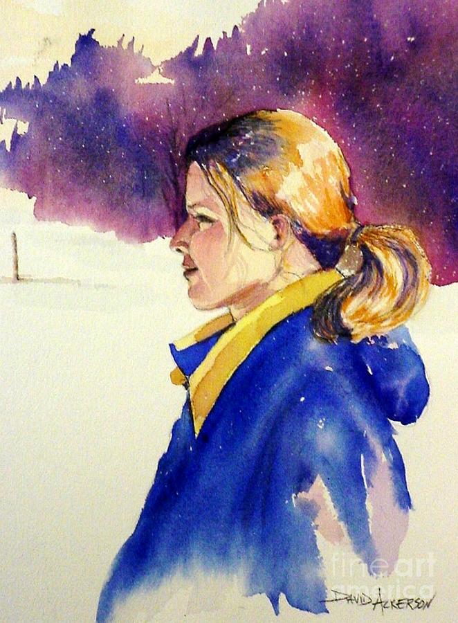 A Walk In The Snow Painting by David Ackerson