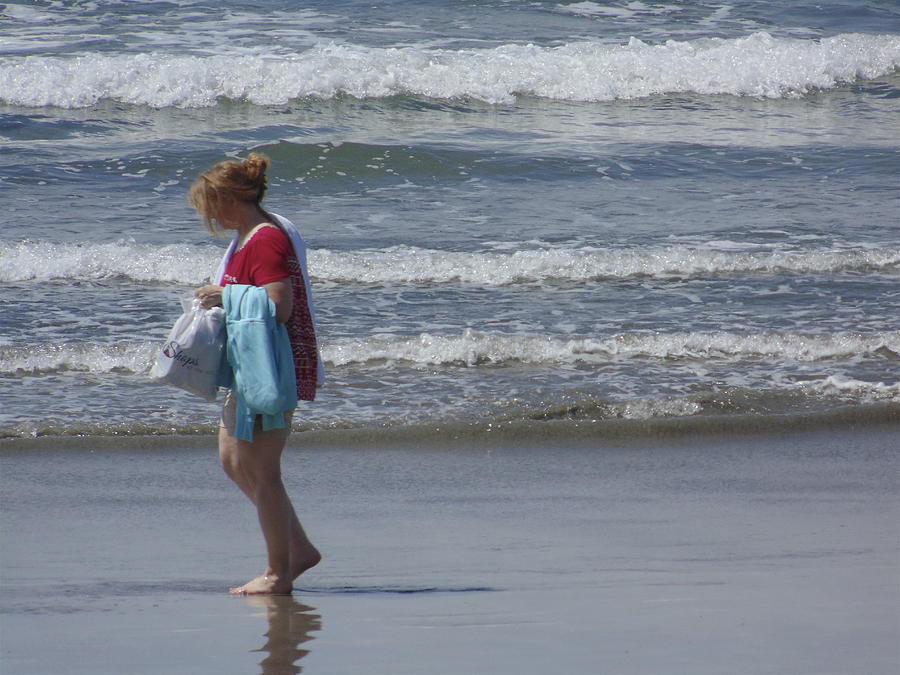 Beach Photograph - A Walk on Coronado Beach by Randal Higby