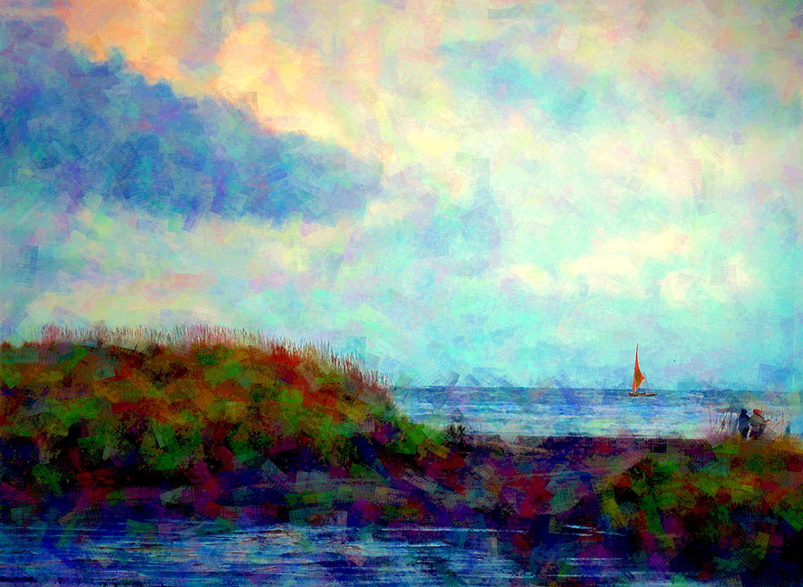 A Walk On The Beach Impressionism Photograph by Joyce Dickens