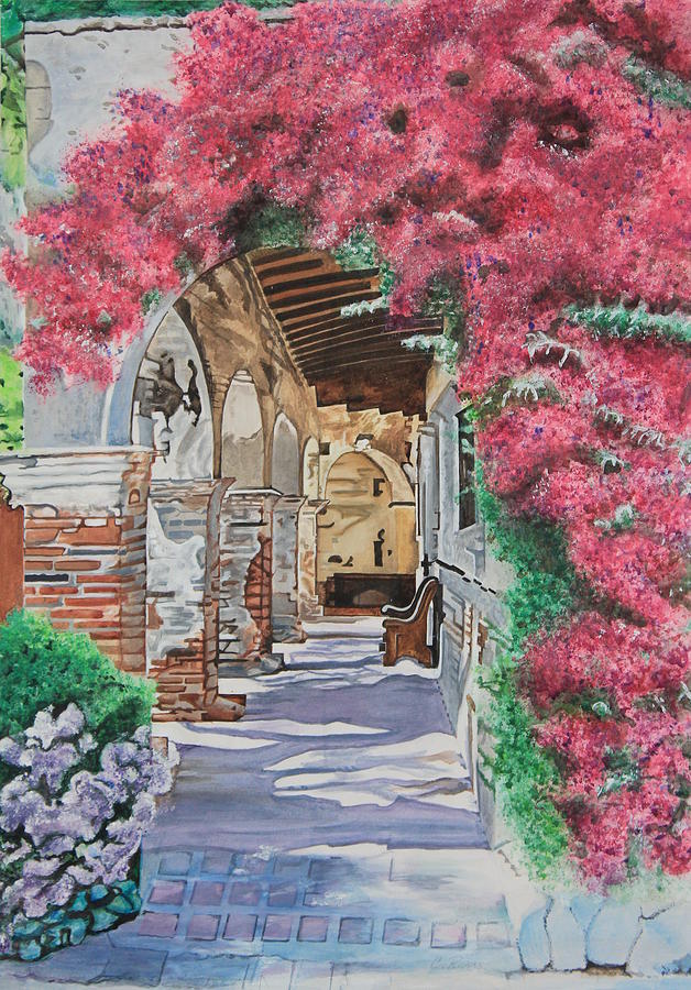 A Walk Through The Mission Painting by Christine Rivers