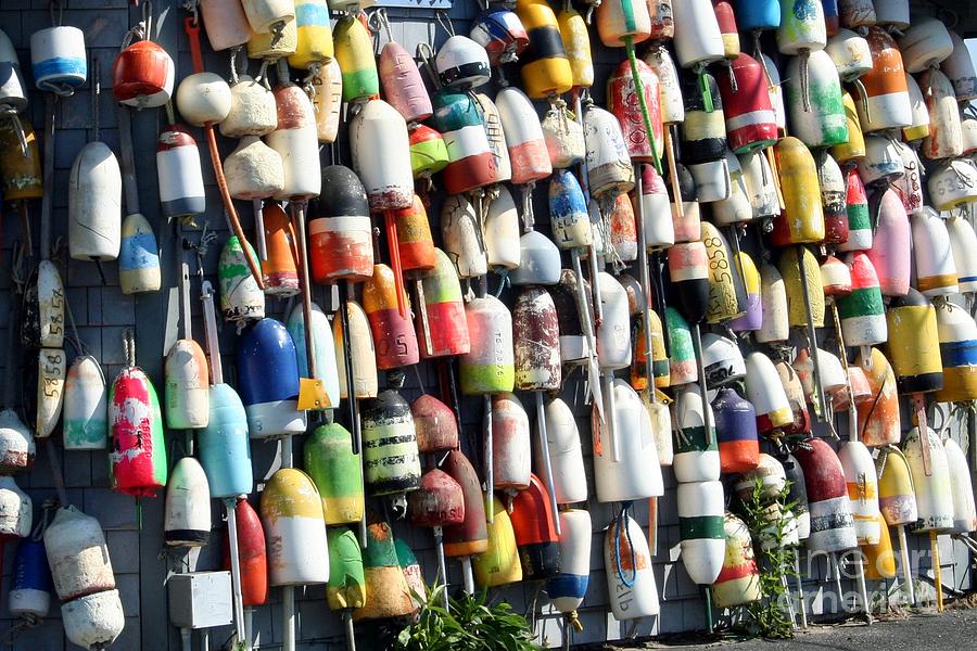 A Wall of Bouys Photograph by Rosemary Aubut