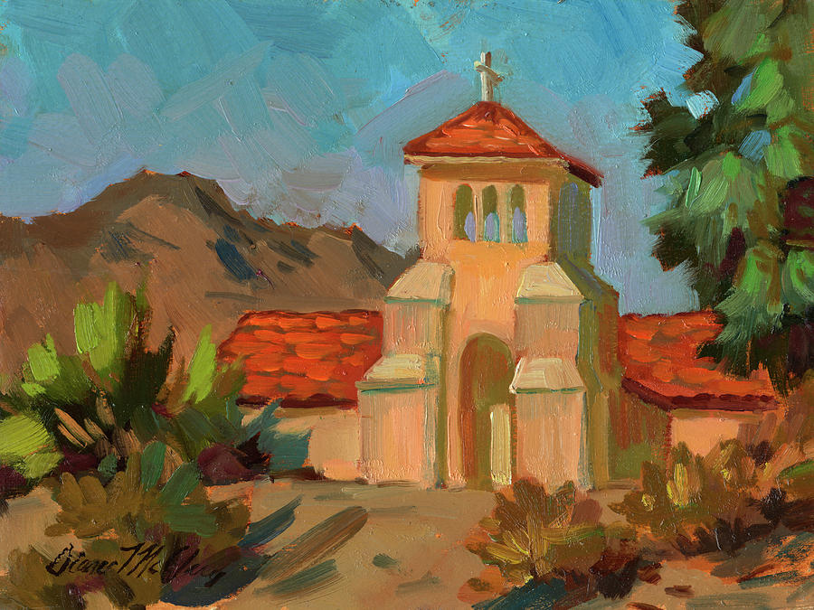 A Warm Day at Borrego Springs Lutheran Painting by Diane McClary