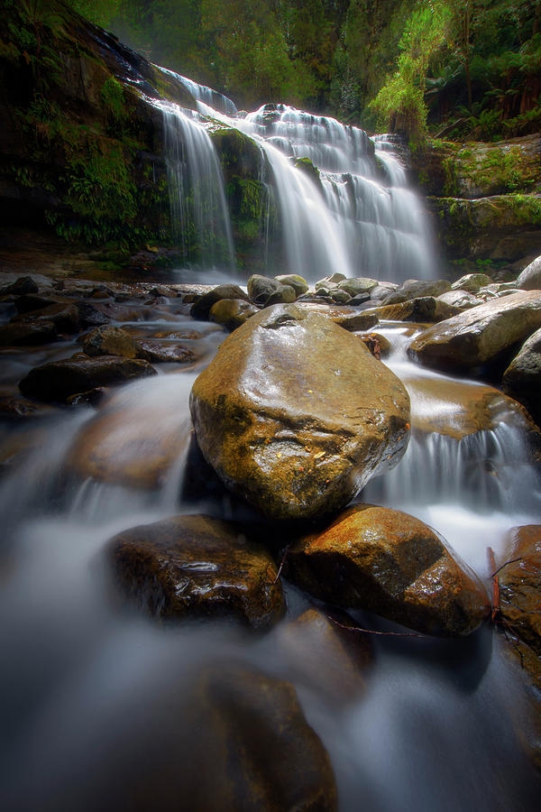 A Waterfall In Tasmania, Australia Photograph by Atomiczen