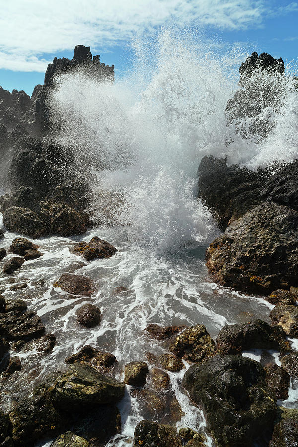 A Wave Crashing And Splashing Against Photograph by Philip Rosenberg / Design Pics