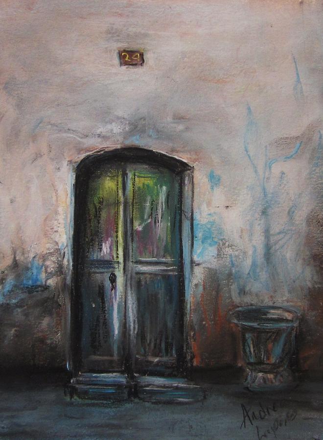 Door Pastel - A Well Used Door by Andrea Flint Lapins