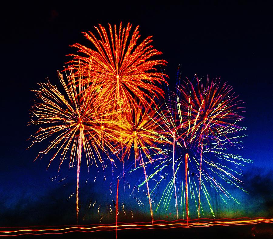 Fireworks Photograph - A West Branch 4th by Daniel Thompson
