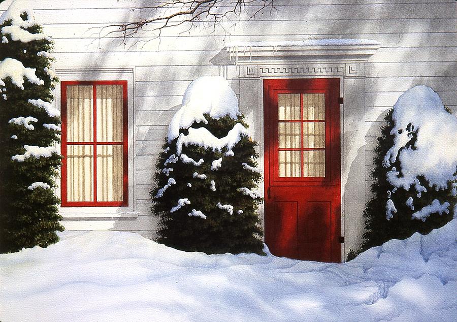 A white Christmas Painting by Conrad Mieschke