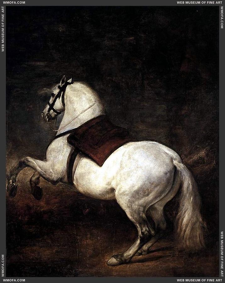 A White Horse by Diego Velazquez Painting by MotionAge Designs