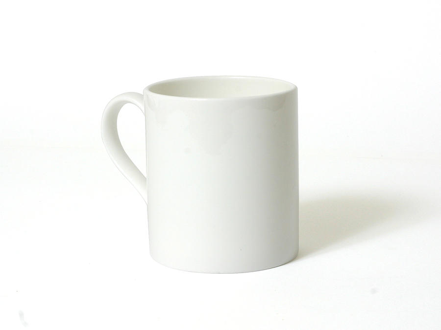 A white mug on a white background Photograph by Red Sky