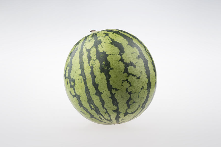 A whole ripe watermelon, studio shot Photograph by Copyright Xinzheng. All Rights Reserved.