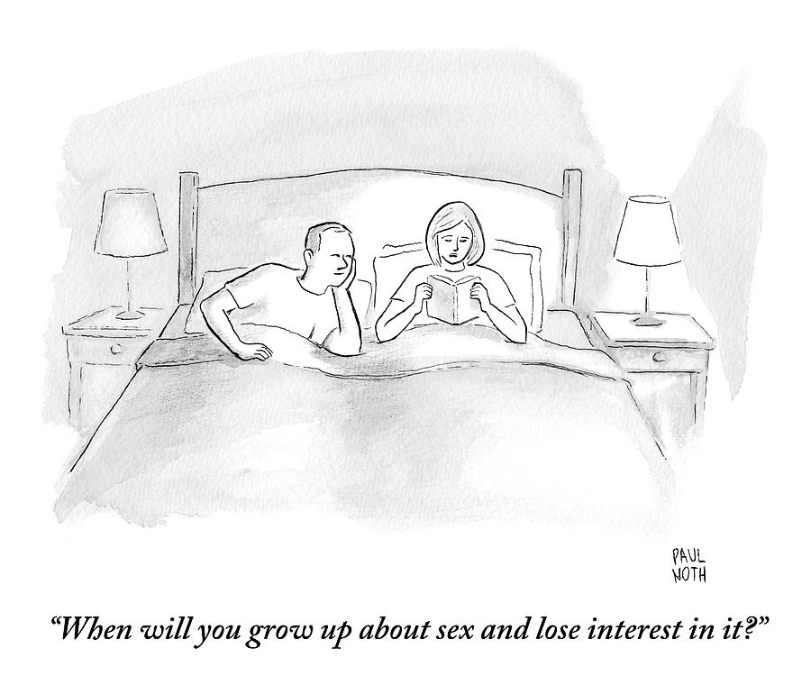 A Wife Speaks To Her Husband In Bed Drawing by Paul Noth