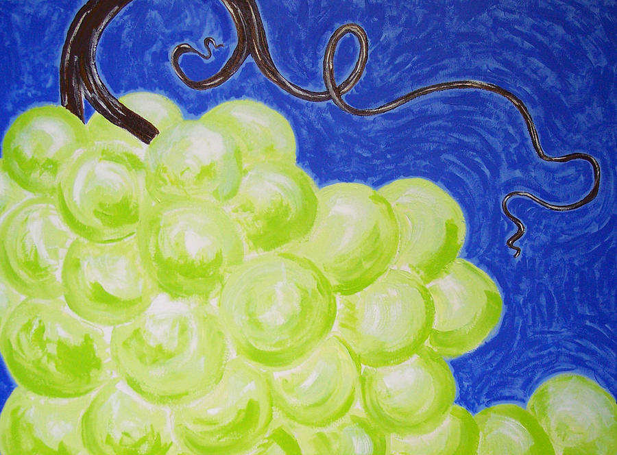 Grapes Painting - A Wild Bunch by Kristina Zographos Grapes Painting - A Wild Bunch by Kristina Zographos