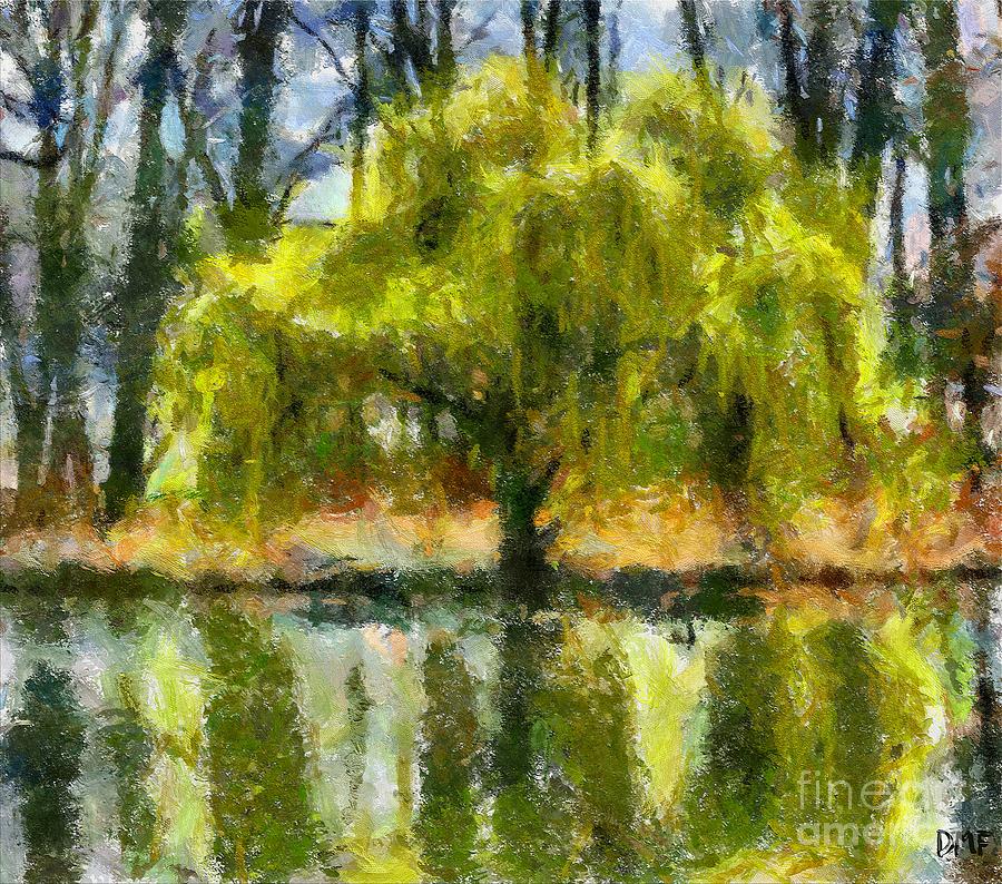A Willow in Spring Painting by Dragica  Micki Fortuna