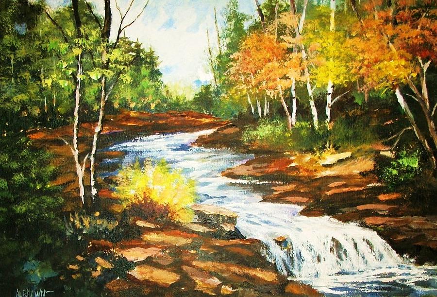 A Winding Creek in Autumn Painting by Al Brown