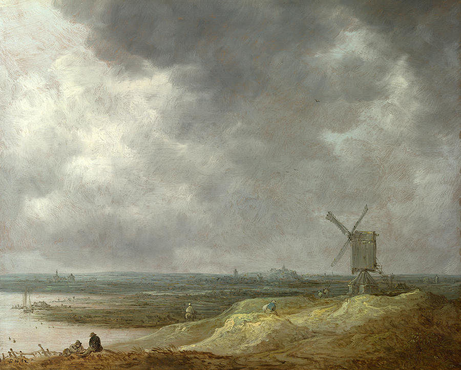 A Windmill by a River Painting by Jan van Goyen