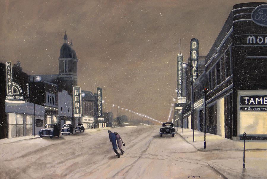 A Windsor Night Painting by Dave Rheaume