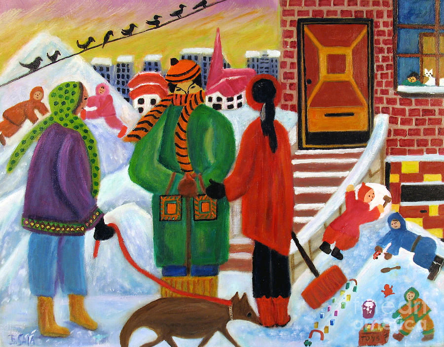 Toy Painting - A winter day by Barbara Sala