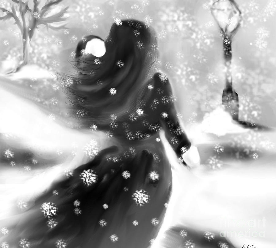 Winter Digital Art - A Winters Walk by Lori Lovetere