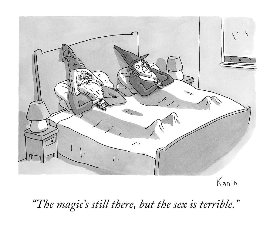 A Wizard And A Witch Lay In Bed Together Drawing by Zachary Kanin