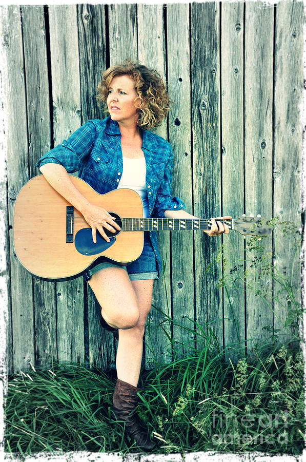 Summer Photograph - A Woman and her Guitar by Sophie Vigneault