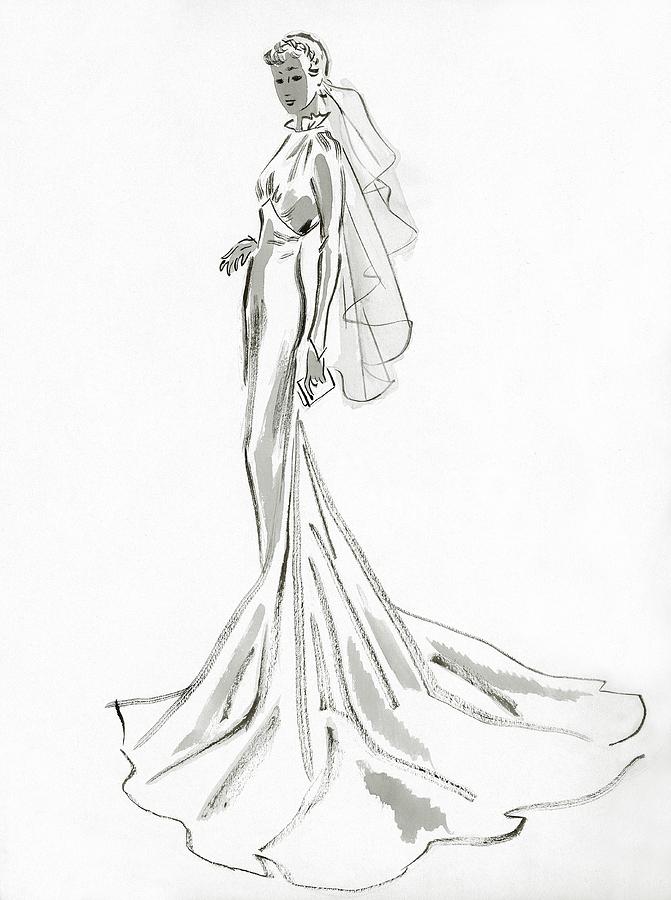A Woman In A Wedding Dress Digital Art by William Bolin