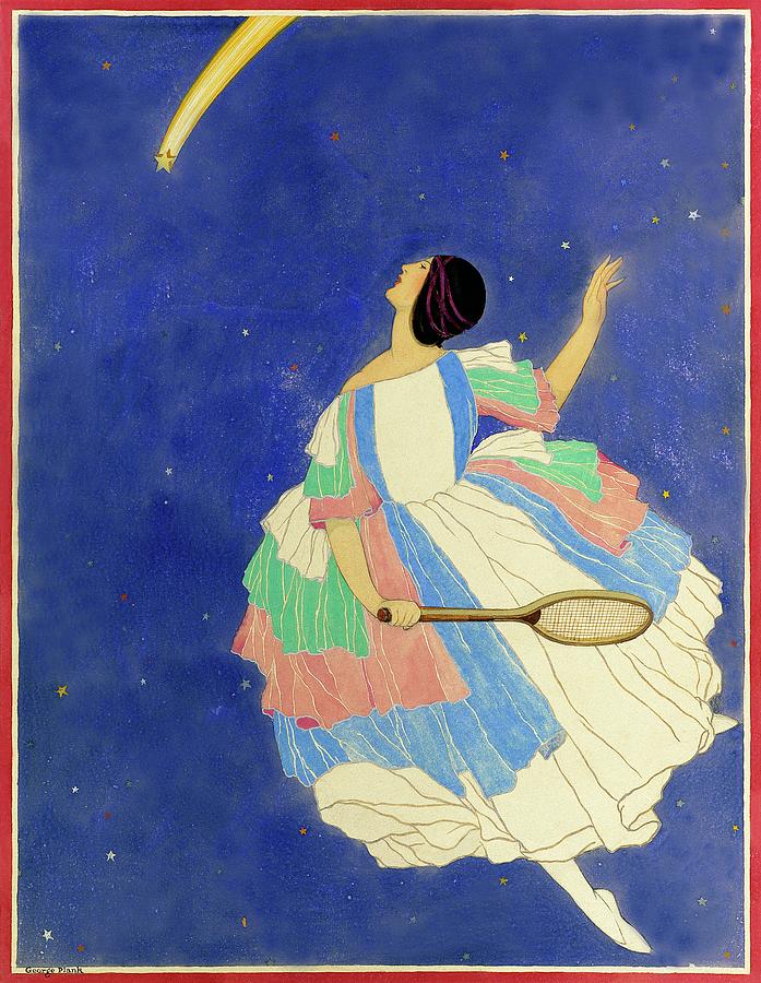 A Woman Playing Tennis In A Starscape Digital Art by George Wolfe Plank