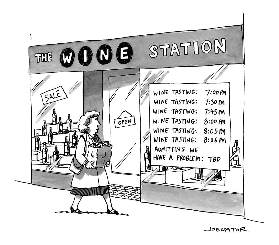 The Wine Station Drawing by Joe Dator