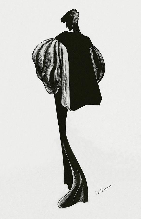 A Woman Wearing A Cape By Molyneux Digital Art by Raymond de Lavererie
