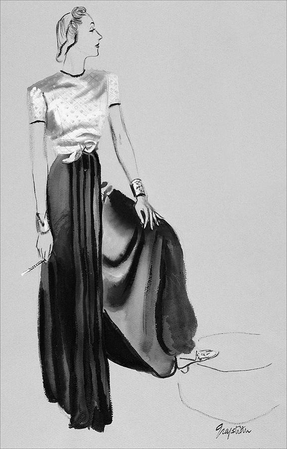 A Woman Wearing A Dress By Muriel King Digital Art by R.S. Grafstrom