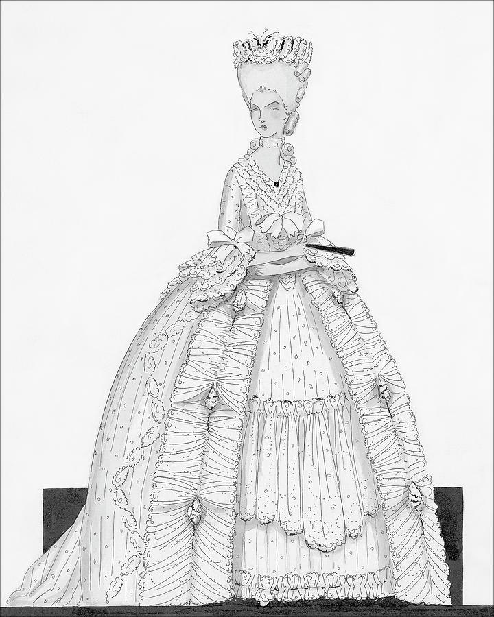 A Woman Wearing A Dress From 1790 Digital Art by Claire Avery