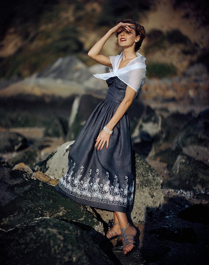 A Woman Wearing A Linen Dress Photograph by Frances Mclaughlin-Gill