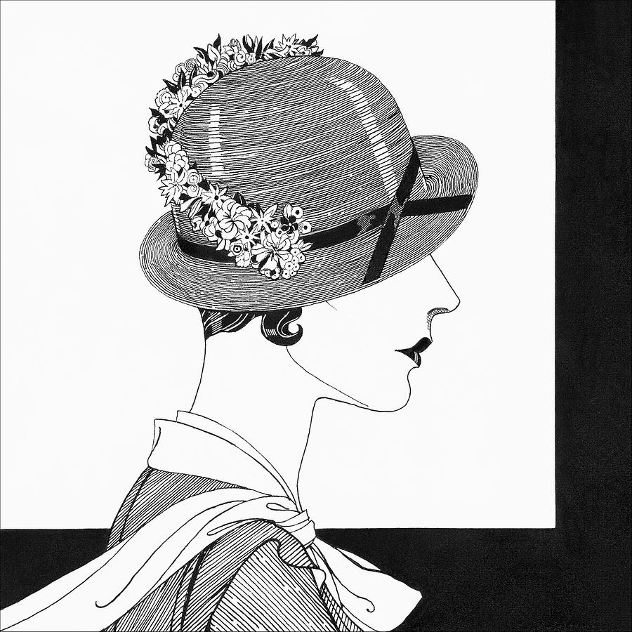 A Woman Wearing A Reboux Hat Digital Art by Douglas Pollard