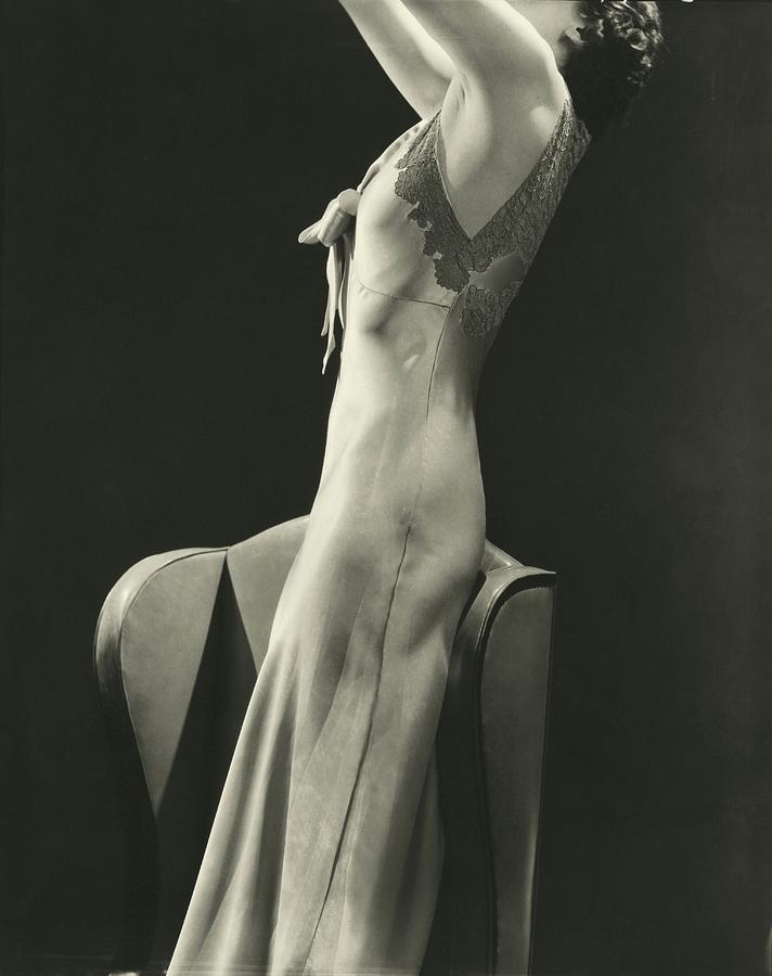 A Woman Wearing A Satin Gown Photograph by Lusha Nelson